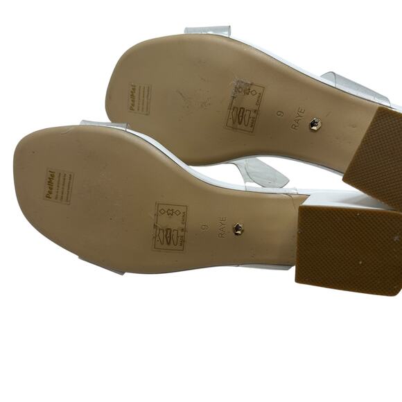 Raye Bardot Heel Slide Strap Sandal Block Clear White Size US 9 - Picture 14 of 15